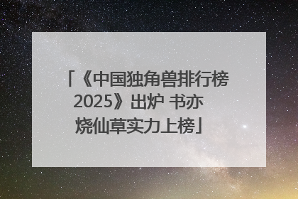 《中国独角兽排行榜2025》出炉 书亦烧仙草实力上榜