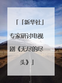 「新华社」专家研讨电视剧《无尽的尽头》