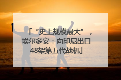 “史上规模最大”，埃尔多安：向印尼出口48架第五代战机