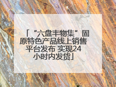 “六盘丰物集”固原特色产品线上销售平台发布 实现24小时内发货