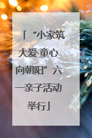“小家筑大爱·童心向朝阳”六一亲子活动举行