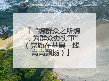 “想群众之所想，为群众办实事”（党旗在基层一线高高飘扬）