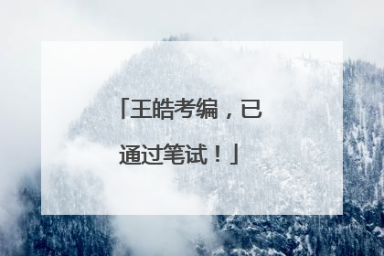 王皓考编，已通过笔试！