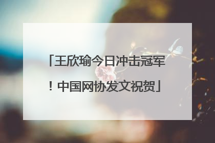 王欣瑜今日冲击冠军！中国网协发文祝贺