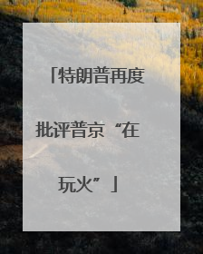 特朗普再度批评普京“在玩火”