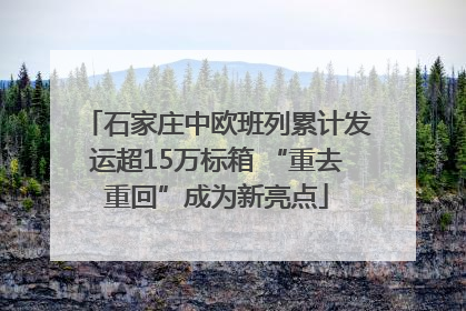 石家庄中欧班列累计发运超15万标箱 “重去重回”成为新亮点
