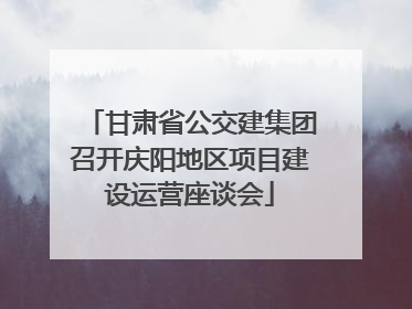 甘肃省公交建集团召开庆阳地区项目建设运营座谈会
