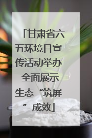 甘肃省六五环境日宣传活动举办 全面展示生态“筑屏”成效