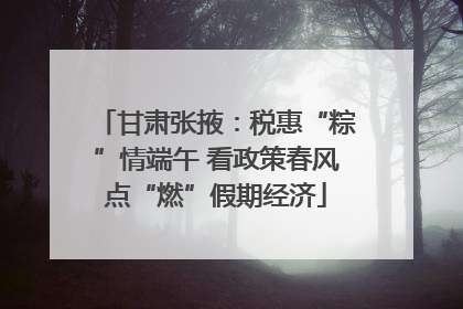 甘肃张掖：税惠“粽”情端午 看政策春风点“燃”假期经济