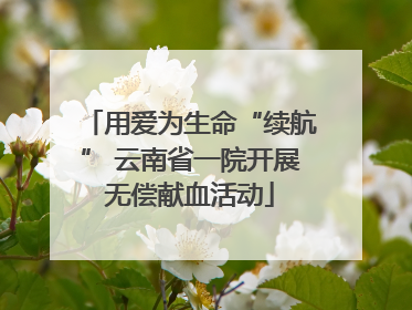 用爱为生命“续航” 云南省一院开展无偿献血活动