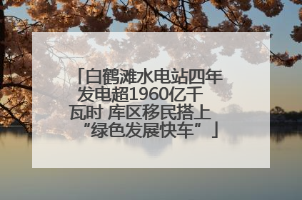 白鹤滩水电站四年发电超1960亿千瓦时 库区移民搭上“绿色发展快车”