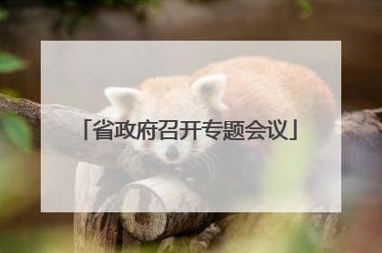 省政府召开专题会议