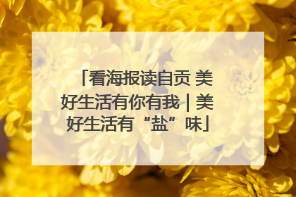 看海报读自贡 美好生活有你有我｜美好生活有“盐”味