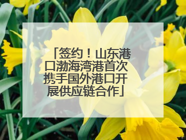签约！山东港口渤海湾港首次携手国外港口开展供应链合作