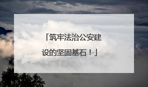 筑牢法治公安建设的坚固基石！