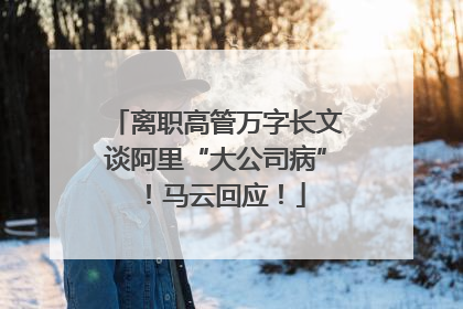 离职高管万字长文谈阿里“大公司病”！马云回应！