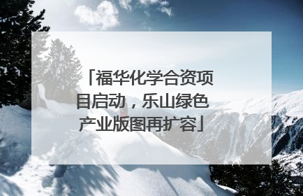 福华化学合资项目启动，乐山绿色产业版图再扩容