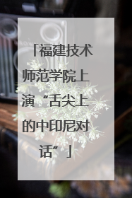 福建技术师范学院上演“舌尖上的中印尼对话”