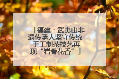 福建：武夷山非遗传承人坚守传统 手工制茶技艺再现“岩骨花香”