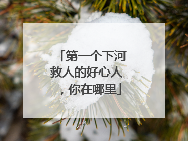 第一个下河救人的好心人，你在哪里