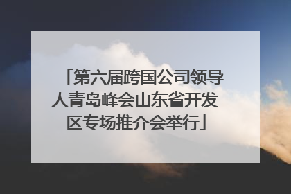 第六届跨国公司领导人青岛峰会山东省开发区专场推介会举行