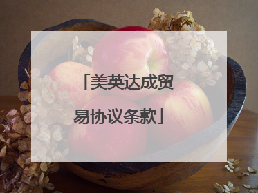 美英达成贸易协议条款