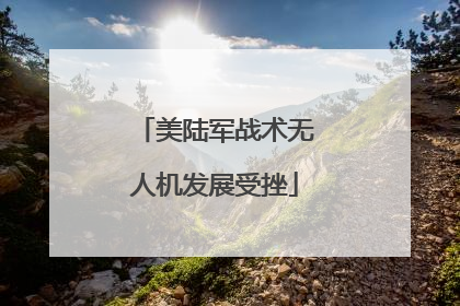 美陆军战术无人机发展受挫