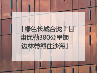 绿色长城合拢！甘肃民勤380公里锁边林带缚住沙海