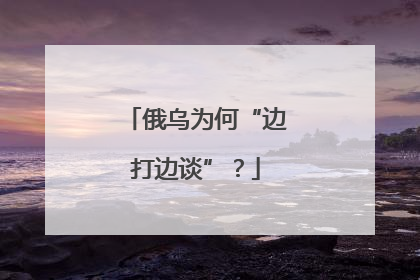 俄乌为何“边打边谈”？