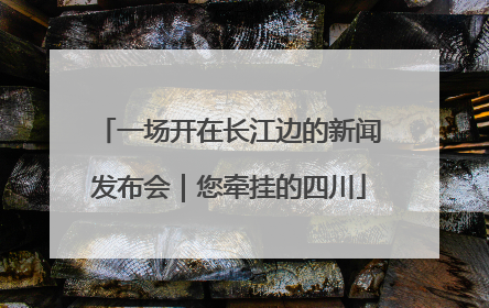 一场开在长江边的新闻发布会｜您牵挂的四川