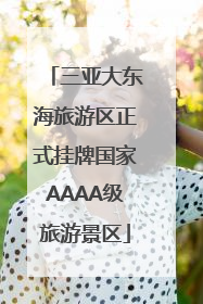 三亚大东海旅游区正式挂牌国家AAAA级旅游景区