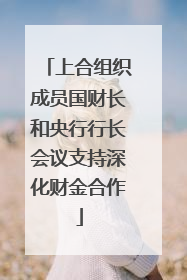上合组织成员国财长和央行行长会议支持深化财金合作
