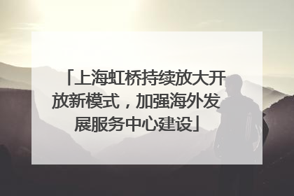 上海虹桥持续放大开放新模式，加强海外发展服务中心建设