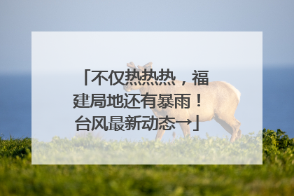 不仅热热热，福建局地还有暴雨！台风最新动态→