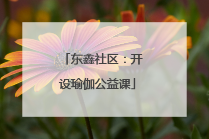 东鑫社区：开设瑜伽公益课