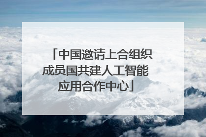 中国邀请上合组织成员国共建人工智能应用合作中心
