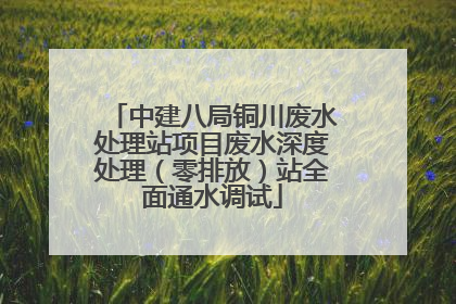 中建八局铜川废水处理站项目废水深度处理（零排放）站全面通水调试