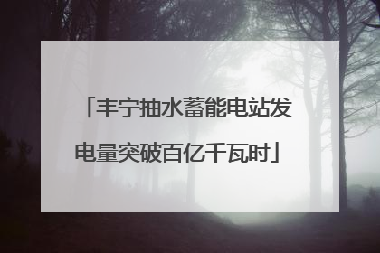 丰宁抽水蓄能电站发电量突破百亿千瓦时