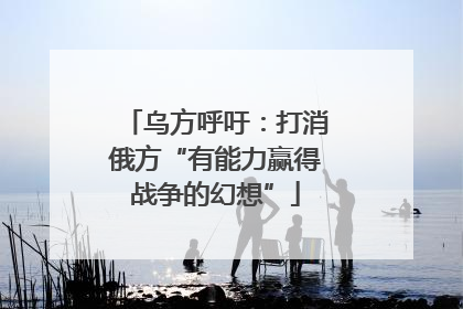 乌方呼吁：打消俄方“有能力赢得战争的幻想”