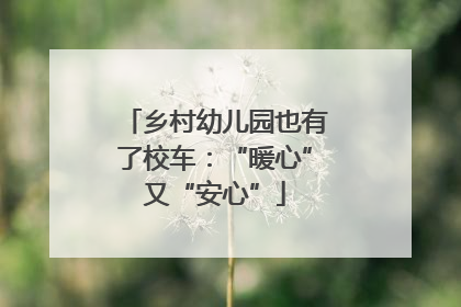 乡村幼儿园也有了校车：“暖心”又“安心”