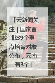 云新闻关注｜国家首批39个重点培育对象公布，云南有3个