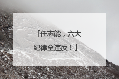 任志能，六大纪律全违反！