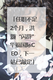任职不足2个月，洪灏“闪辞”华福国际CEO，下一站已敲定