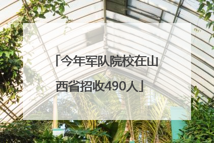 今年军队院校在山西省招收490人