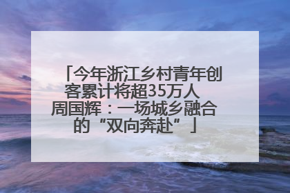 今年浙江乡村青年创客累计将超35万人 周国辉：一场城乡融合的“双向奔赴”