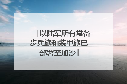 以陆军所有常备步兵旅和装甲旅已部署至加沙