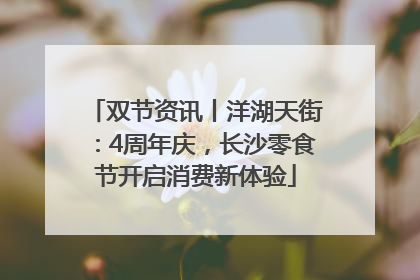 双节资讯丨洋湖天街：4周年庆，长沙零食节开启消费新体验