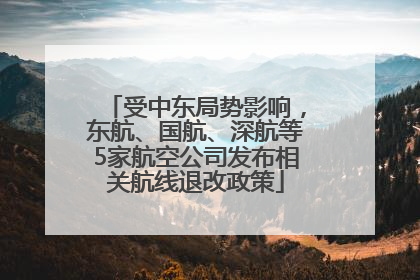 受中东局势影响，东航、国航、深航等5家航空公司发布相关航线退改政策