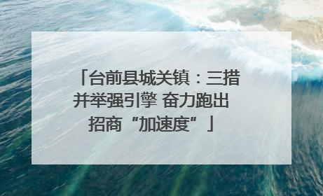 台前县城关镇：三措并举强引擎 奋力跑出招商“加速度”
