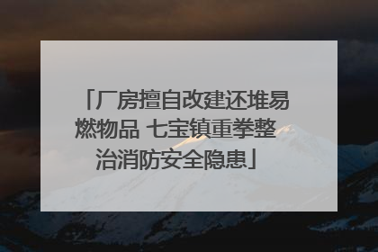 厂房擅自改建还堆易燃物品 七宝镇重拳整治消防安全隐患
